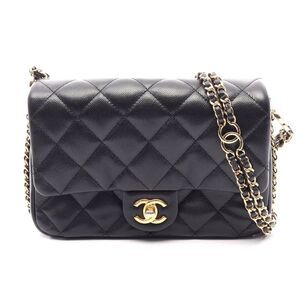 Chanel Matelasse Shoulder Bag Caviar Skin Black